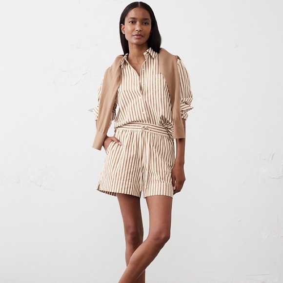 Banana Republic Factory Brown Stripe Drawstring Short - Size XS - Picture 1 of 4